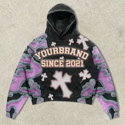 Personalized street style cross loose hoodie