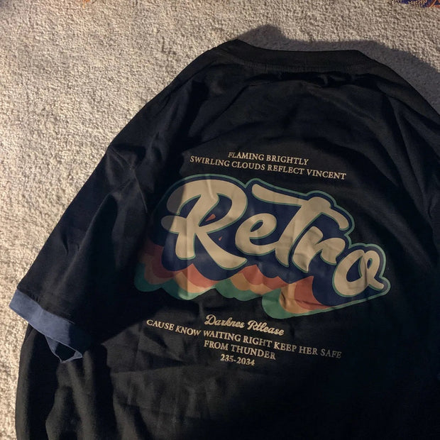 American retro oversizes loose short sleeve T-shirt