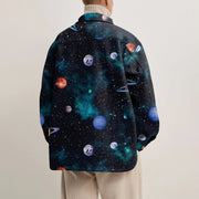 Retro fashion print lapel coat