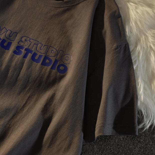 PeterWoo simple letter print short-sleeved T-shirt