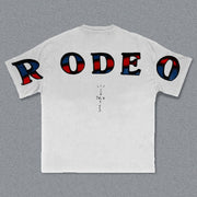 Rapper Rodeo Print Short Sleeve T-shirt