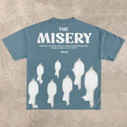 Fashionable personalized letter print street style short-sleeved T-shirt