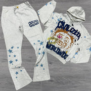 Personalized Street Spider Print Hoodie Pants Set