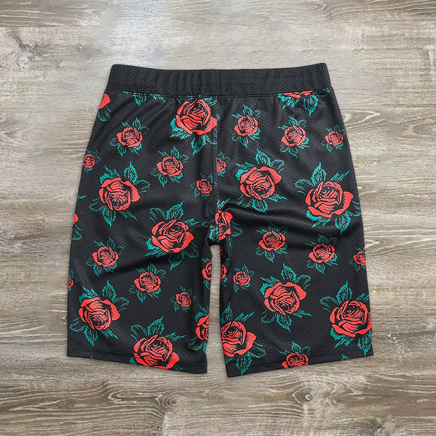 Street Rose Print Track Shorts