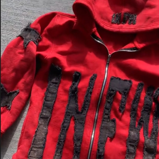 Lucky patch casual street zip hoodie