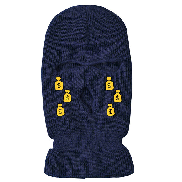 Tears of money embroidered three-hole hat warm ski mask