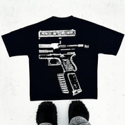 Put em onna news or sum printed T-shirt