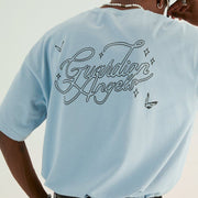 Angel retro print casual short-sleeved T-shirt