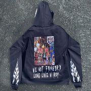 Personalized street style skull print hoodie