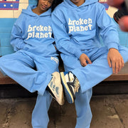 Broken Planet casual street print sporty two-piece suit
