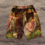 Vintage print street shorts