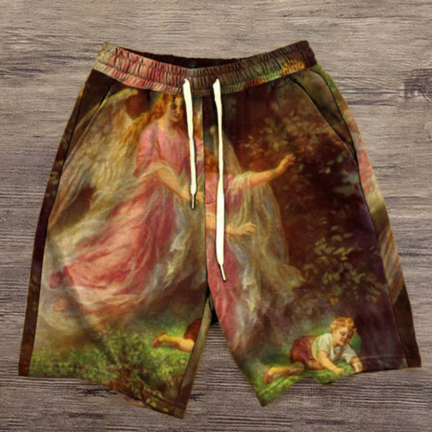 Vintage print street shorts