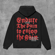 No Pain No Gain Print Long Sleeve Hoodies
