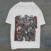Fashion street style personality round neck loose T-shirt