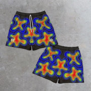 Rap Fest Print Slouchy Mesh Two-Piece Set