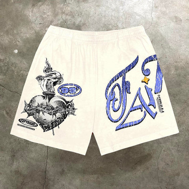 Eternal Heart Casual Street Mesh Shorts