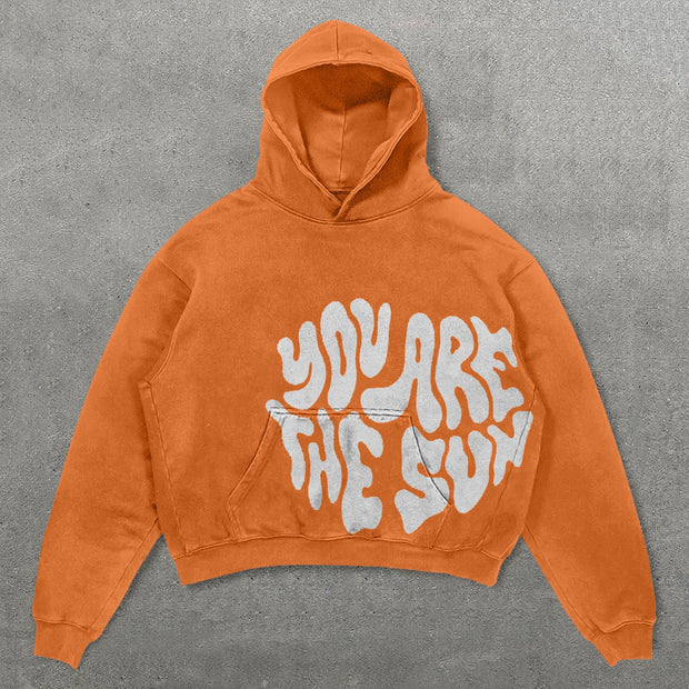 You Are The Sun Print Long Sleeve Hoodie