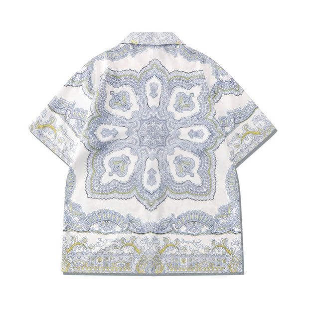 Trendy Baroque Casual Shorts Shirt Loose Short Sleeve Suit