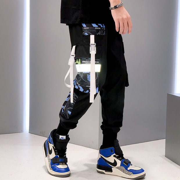 Loose and thin street hiphop reflective hip-hop pants