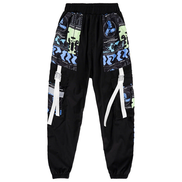 Loose and thin street hiphop reflective hip-hop pants