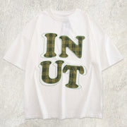 Casual Plaid Letters Tee