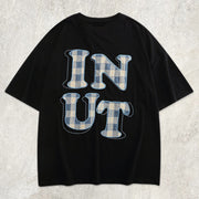 Casual Plaid Letters Tee
