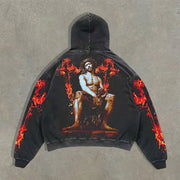 Cross religious print hoodie