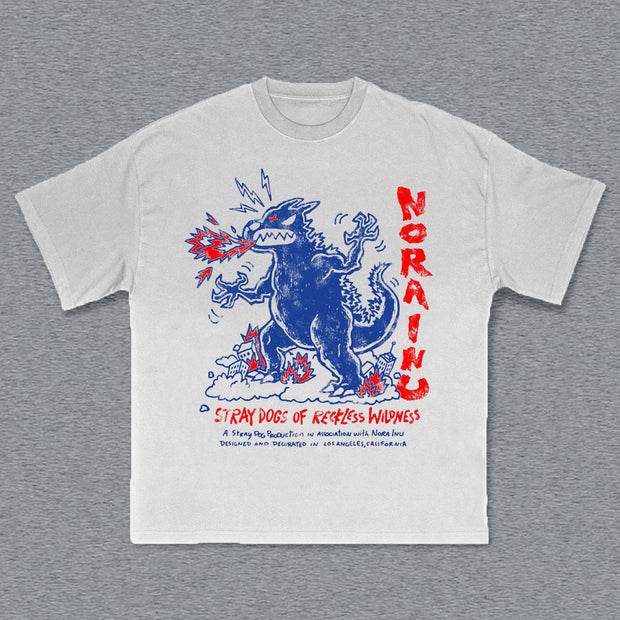 Fashion Letters Cartoon Print Short Sleeve T-shirt
