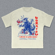 Fashion Letters Cartoon Print Short Sleeve T-shirt