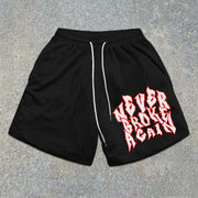 street-pattern mesh shorts