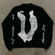 Saint Prayer Casual Street Stitching Long Sleeve T-Shirt