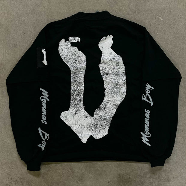 Saint Prayer Casual Street Stitching Long Sleeve T-Shirt
