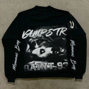 Saint Prayer Casual Street Stitching Long Sleeve T-Shirt