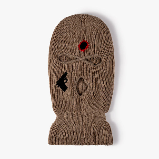 Street Couple Embroidered Three-Hole Beanie