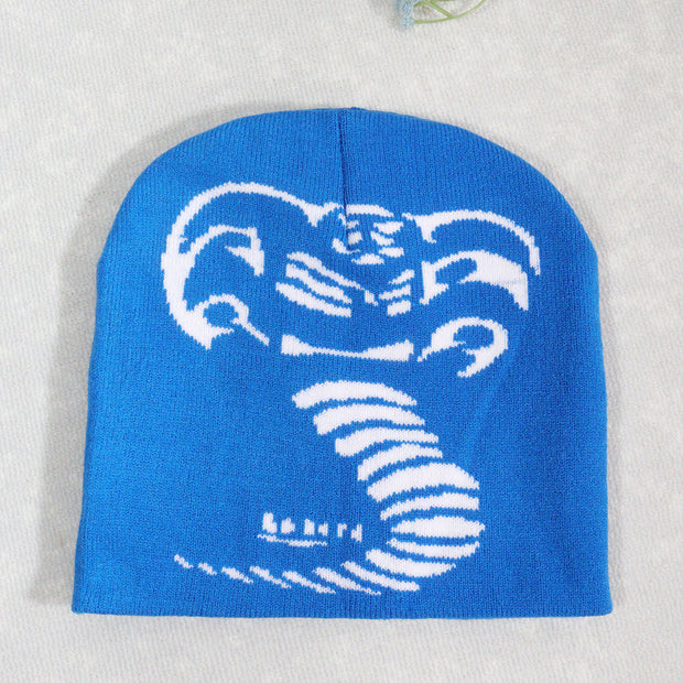 Knitted Pullover Cobra Y2K Jacquard Hat for Men and Women