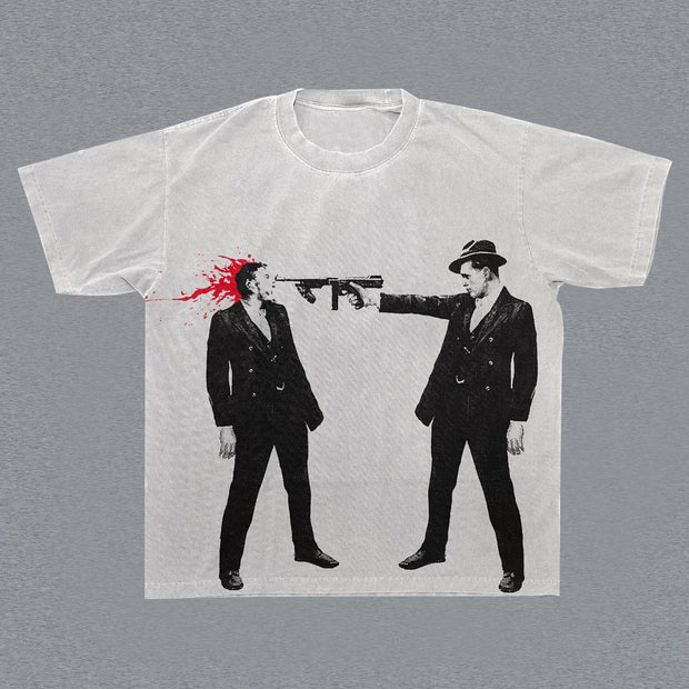 Casual Vintage Print Oversized T-Shirt