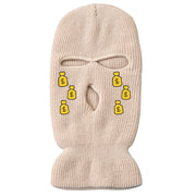 Tears of money embroidered three-hole hat warm ski mask