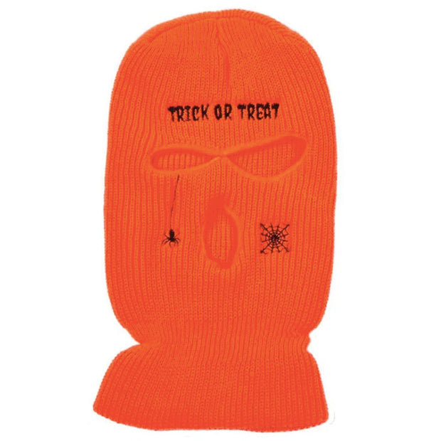 Embroidered spider three-hole hat ski mask