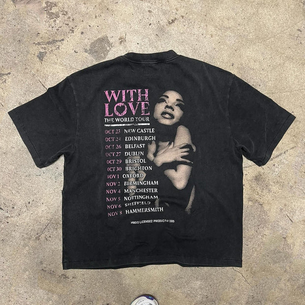 Fashion Sade Print Short Sleeve T-Shirt