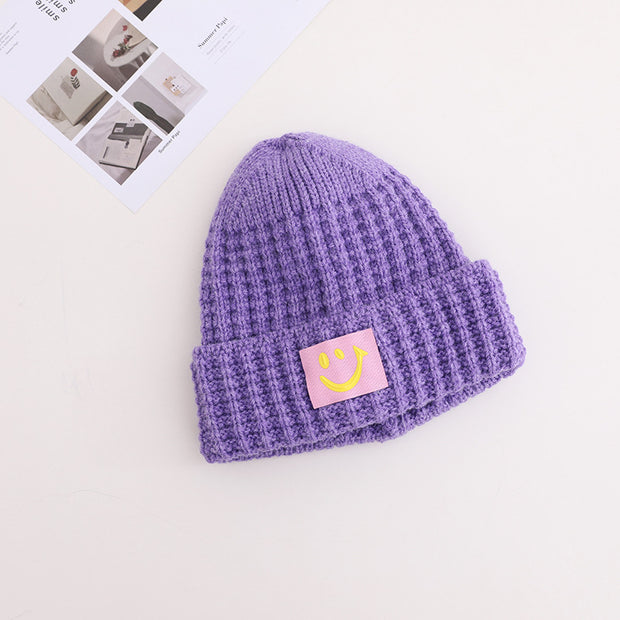 Black retro smiling men and women warm knitted hats