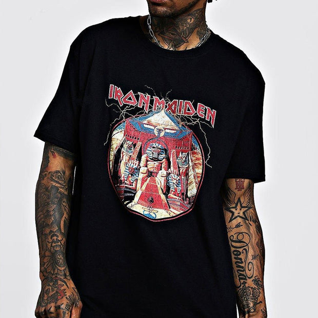 Loose printed crew neck t-shirts