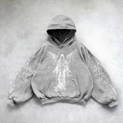 Vintage God Print Hoodie