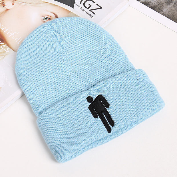Fashion billie embroidery villain knit hat for men and women