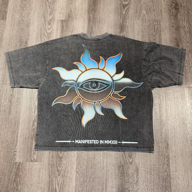 Fashion Guitarist Print Short Sleeve T-Shirt