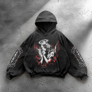 Custom Angel Flame Cross Print Hoodie