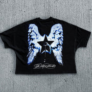Jesus casual street retro print T-shirt