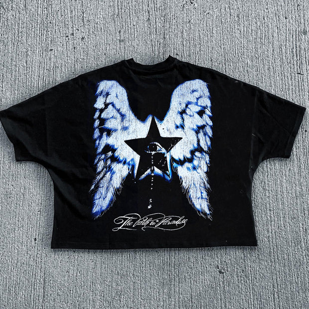 Jesus casual street retro print T-shirt