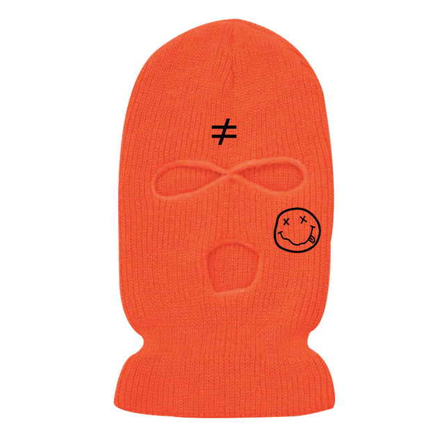 Warm knitted hat ski mask three-hole hat
