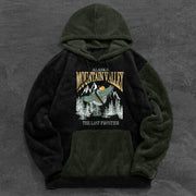 Vintage Street Contrast Plush Print Hoodies