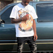 Casual street print round neck T-shirt